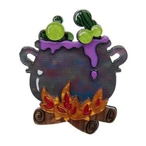Erstwilder Toil and Trouble Brooch Rare Witchy Cauldron Spooky Halloween